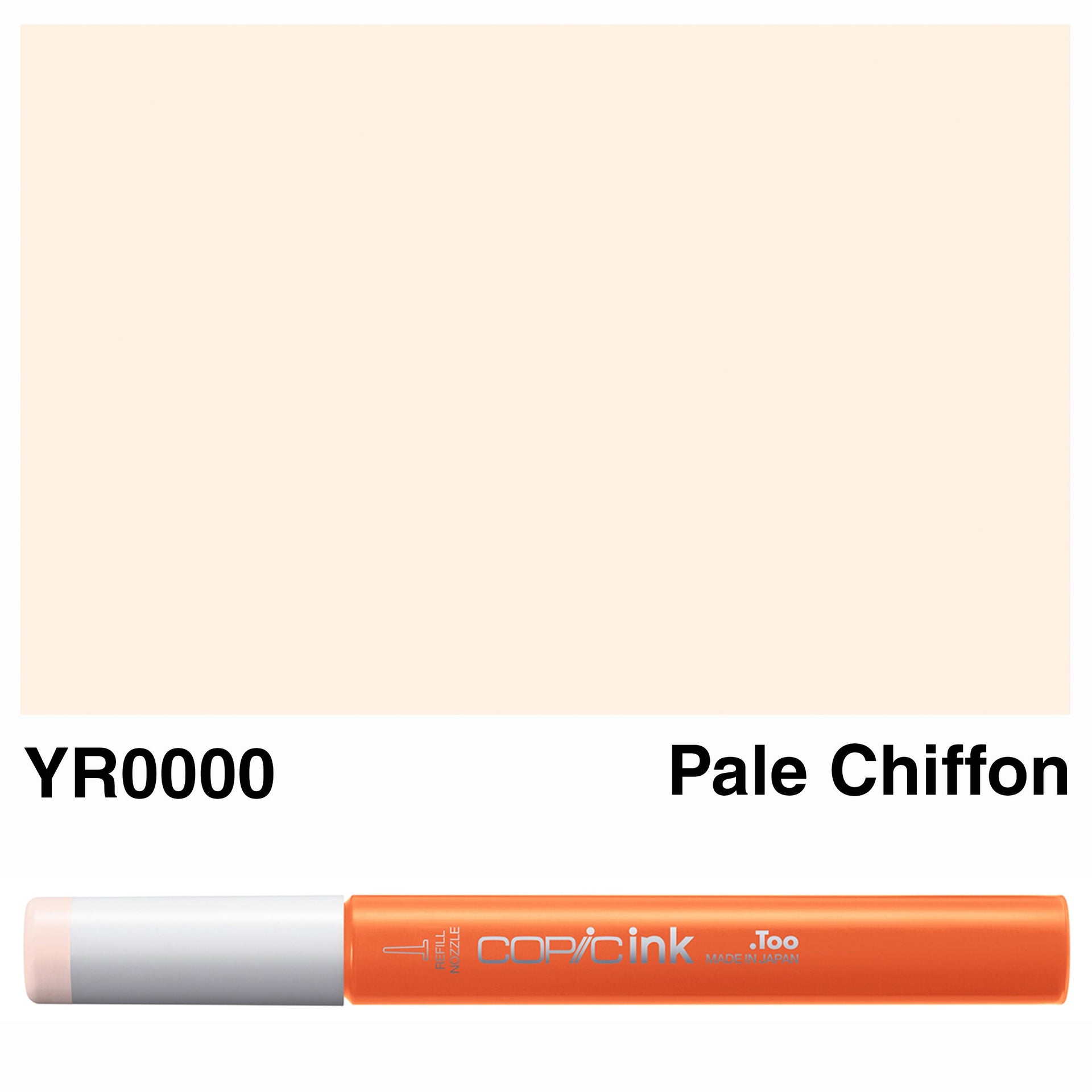 Copic Alcohol Ink Refill - YR0000 Pale Chiffon Color | 12mL Bottle For Sketch Ciao Classic Markers
